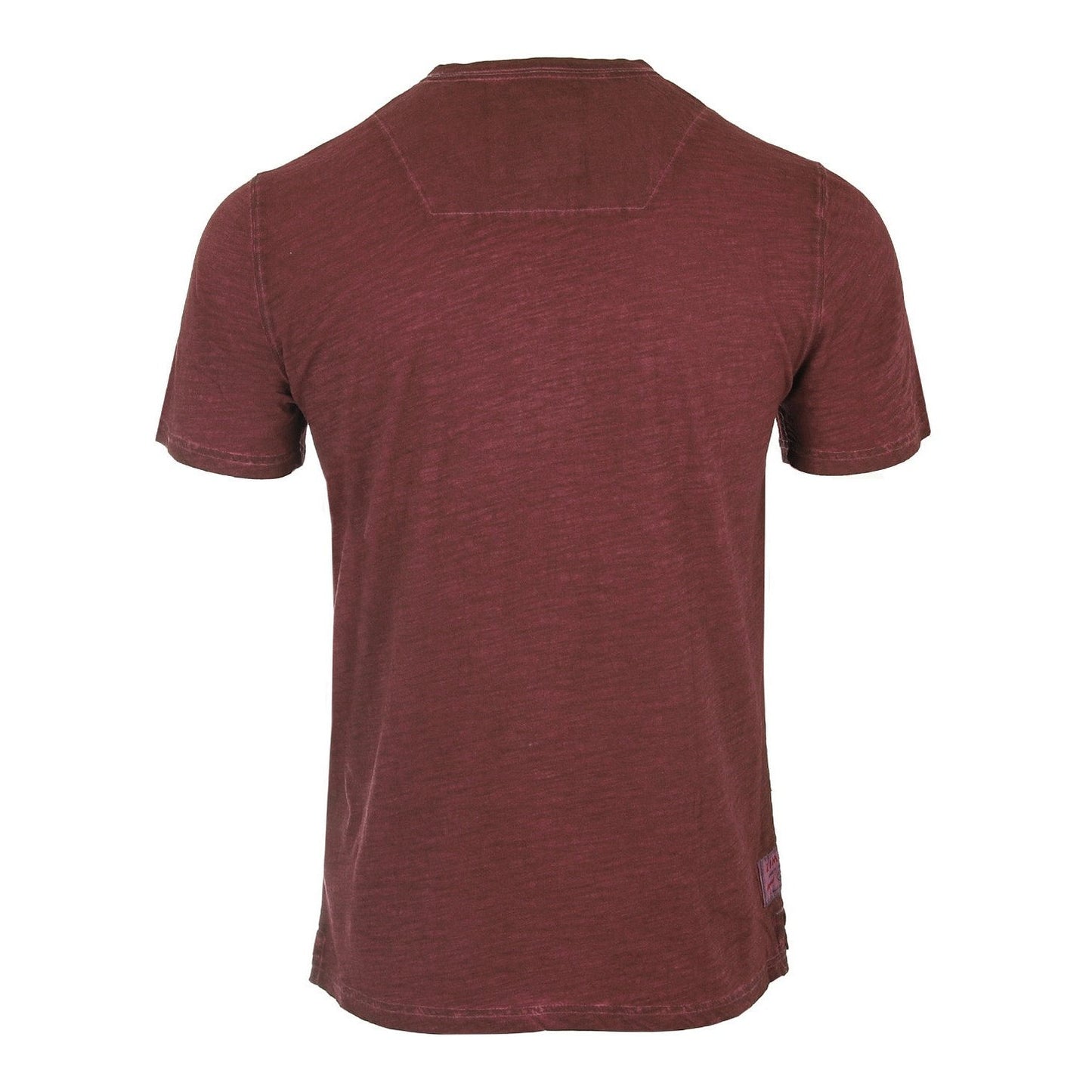 Men's Short Sleeve Crew Neck Oil Wash Vintage Button Henley T-Shirt