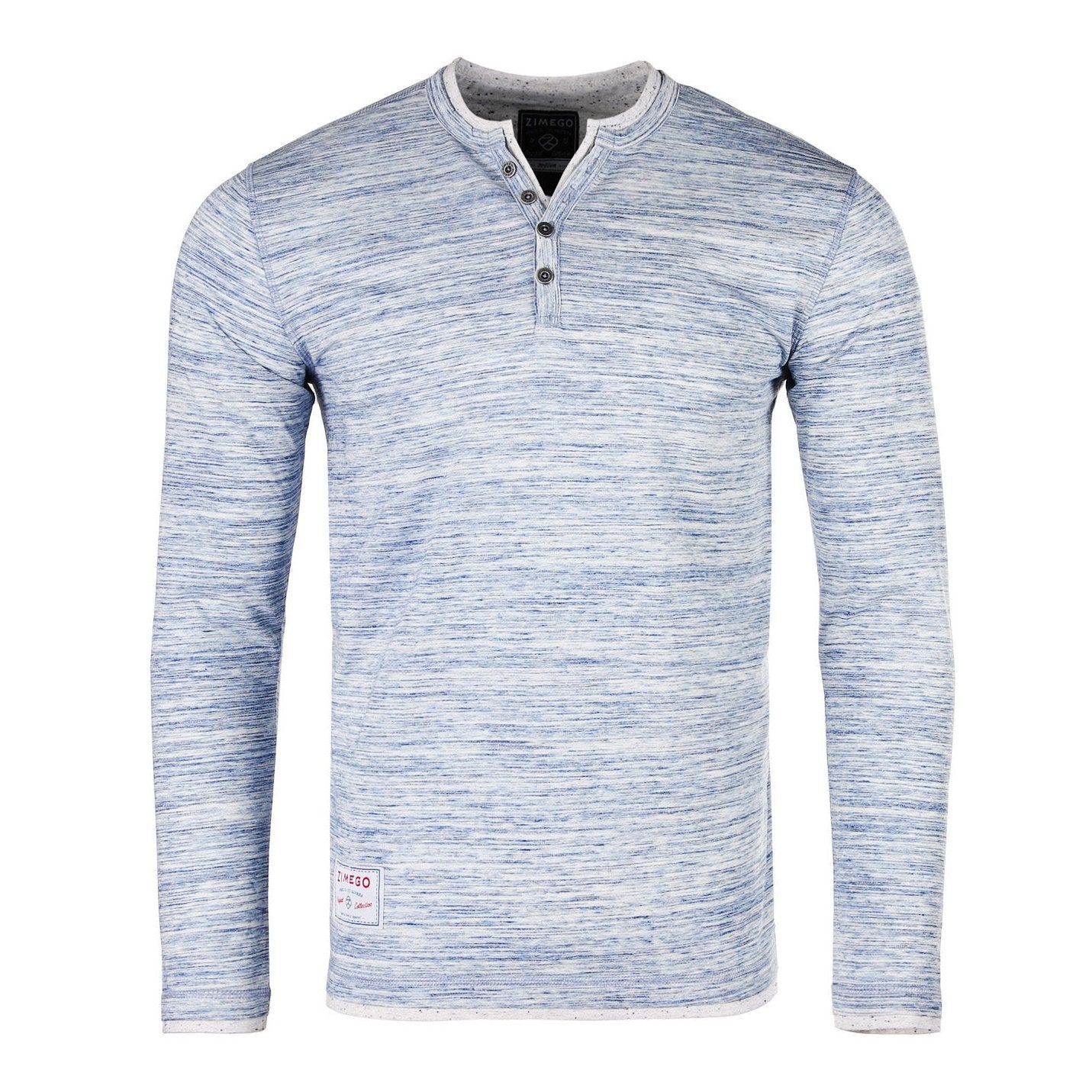 Men's Long Sleeve Double Layered Y-Neck Fashion Henley - ZGLS247