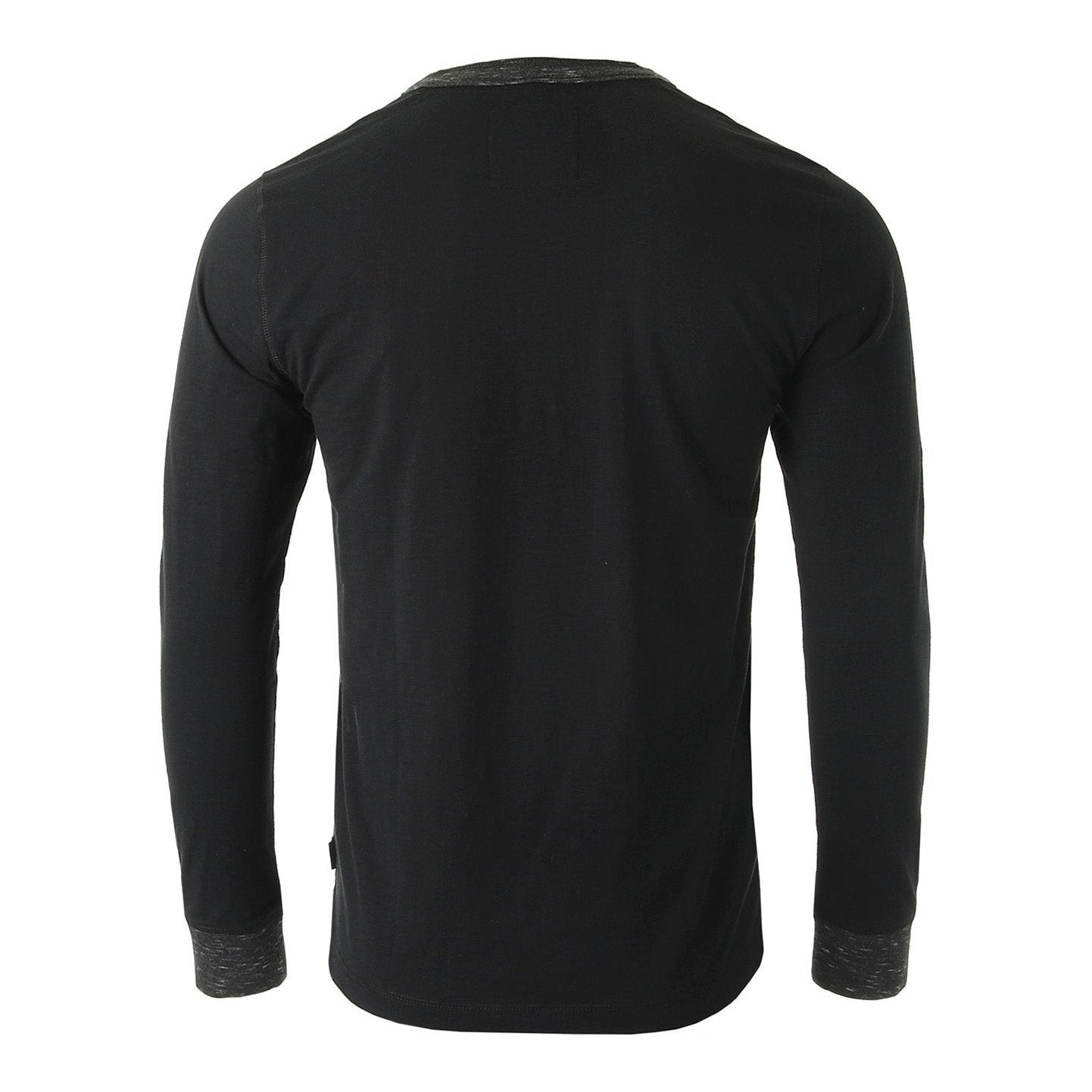 Men's Long Sleeve Contrast Button Placket Neck Cuffs Casual Henley Shirts