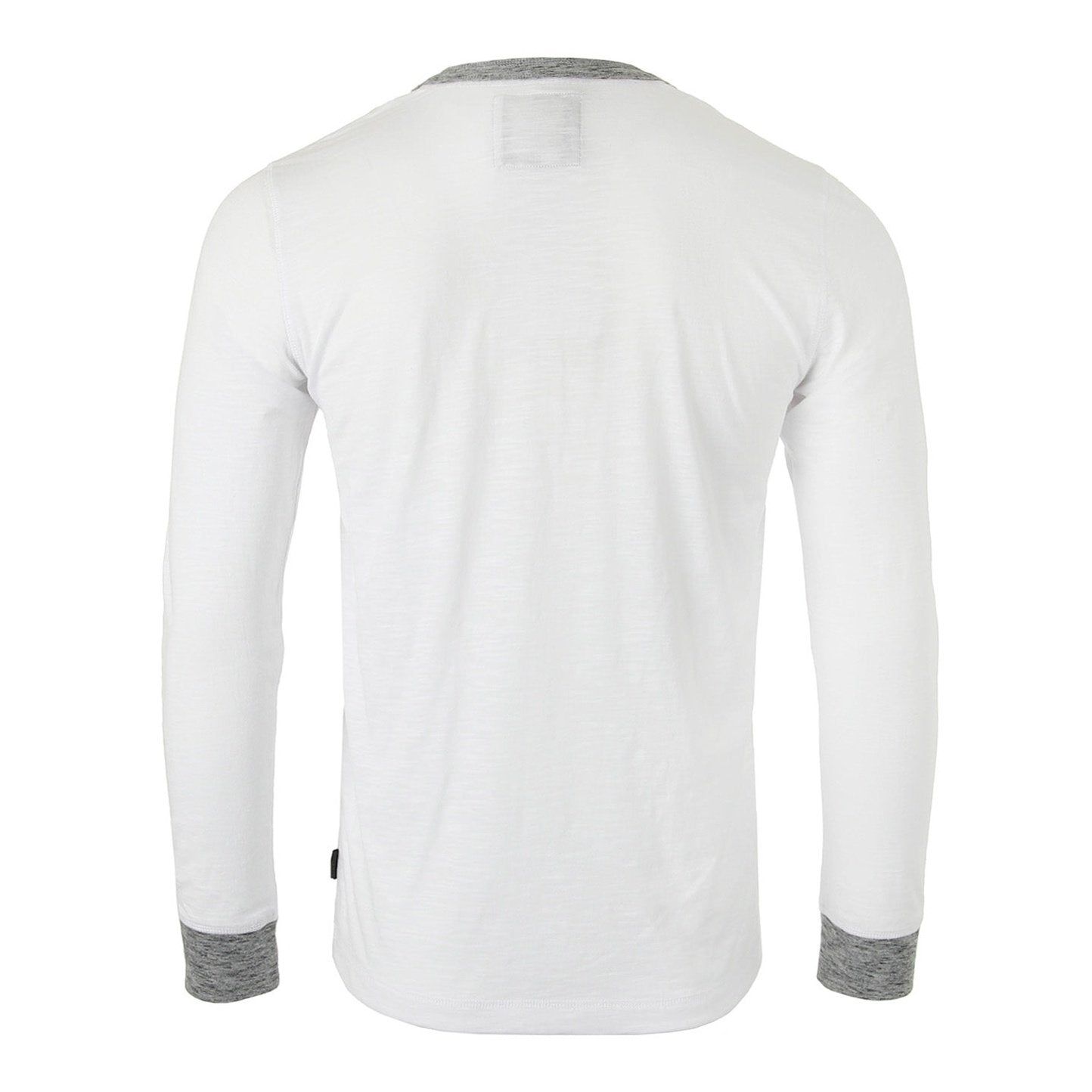 Men's Long Sleeve Contrast Button Placket Neck Cuffs Casual Henley Shirts