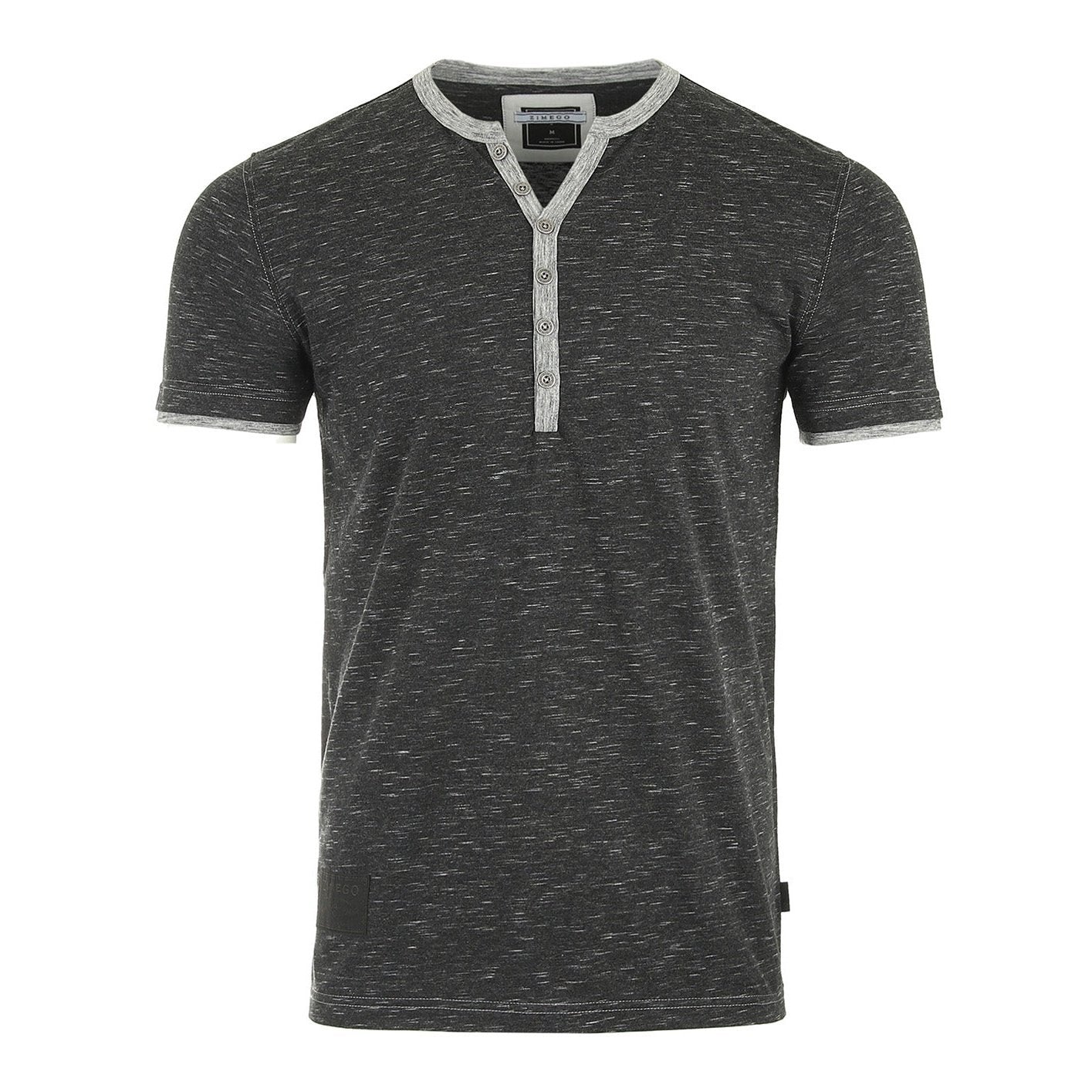 Short Sleeve Contrast Neck and Hem Active Casual T-Shirt
