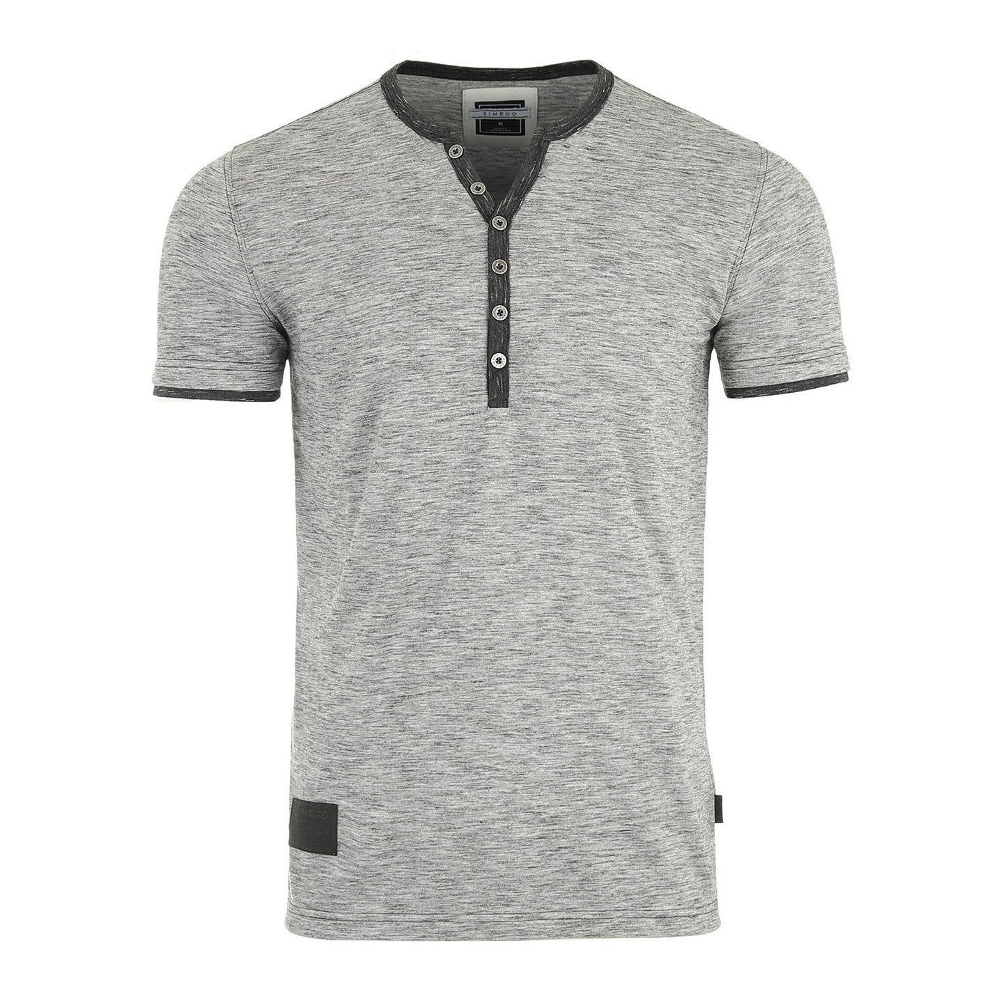 Short Sleeve Contrast Neck and Hem Active Casual T-Shirt
