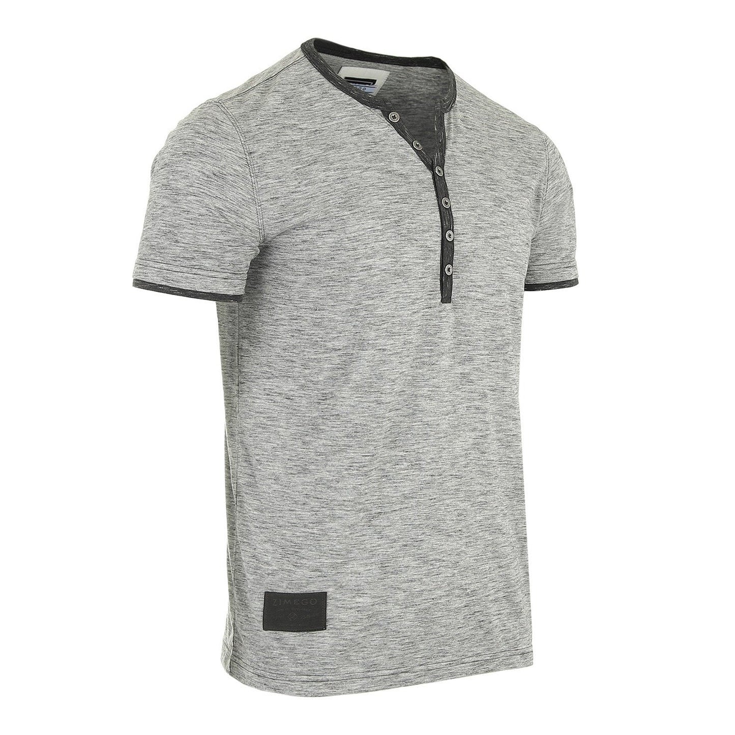 Short Sleeve Contrast Neck and Hem Active Casual T-Shirt