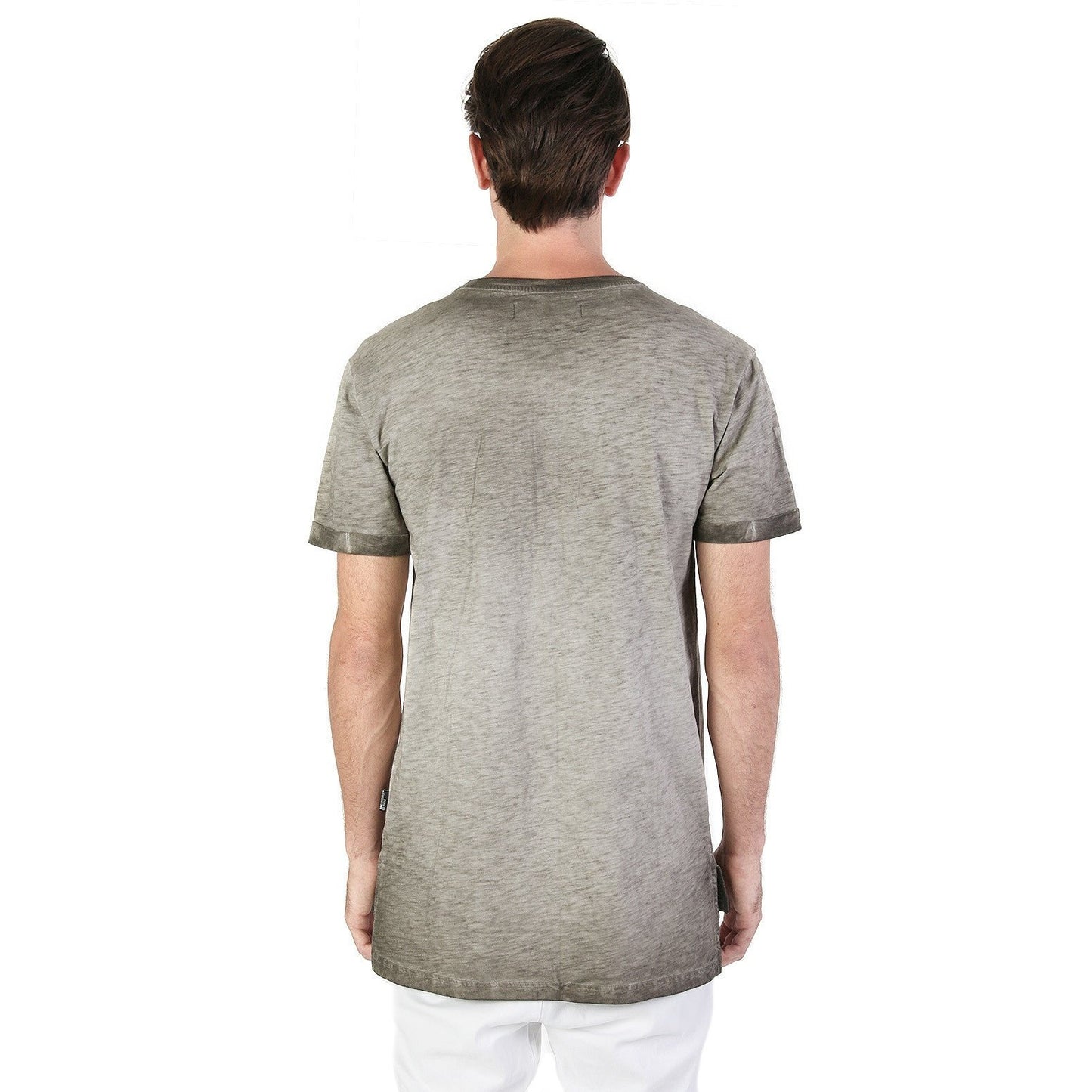Men's Vintage Color Dyed Short Sleeve Crew Neck Chest Pocket Henley Shirt