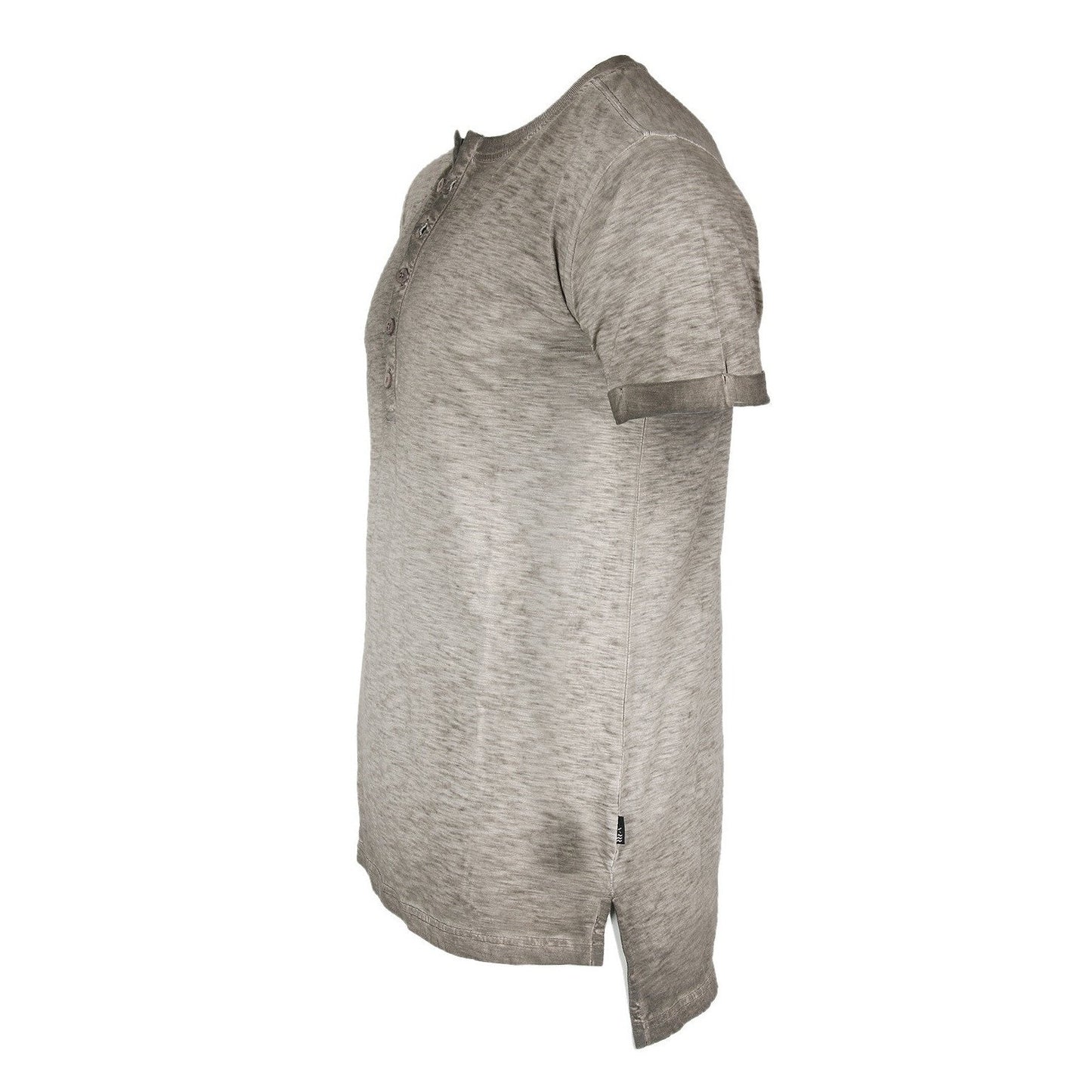 Men's Vintage Color Dyed Short Sleeve Crew Neck Chest Pocket Henley Shirt