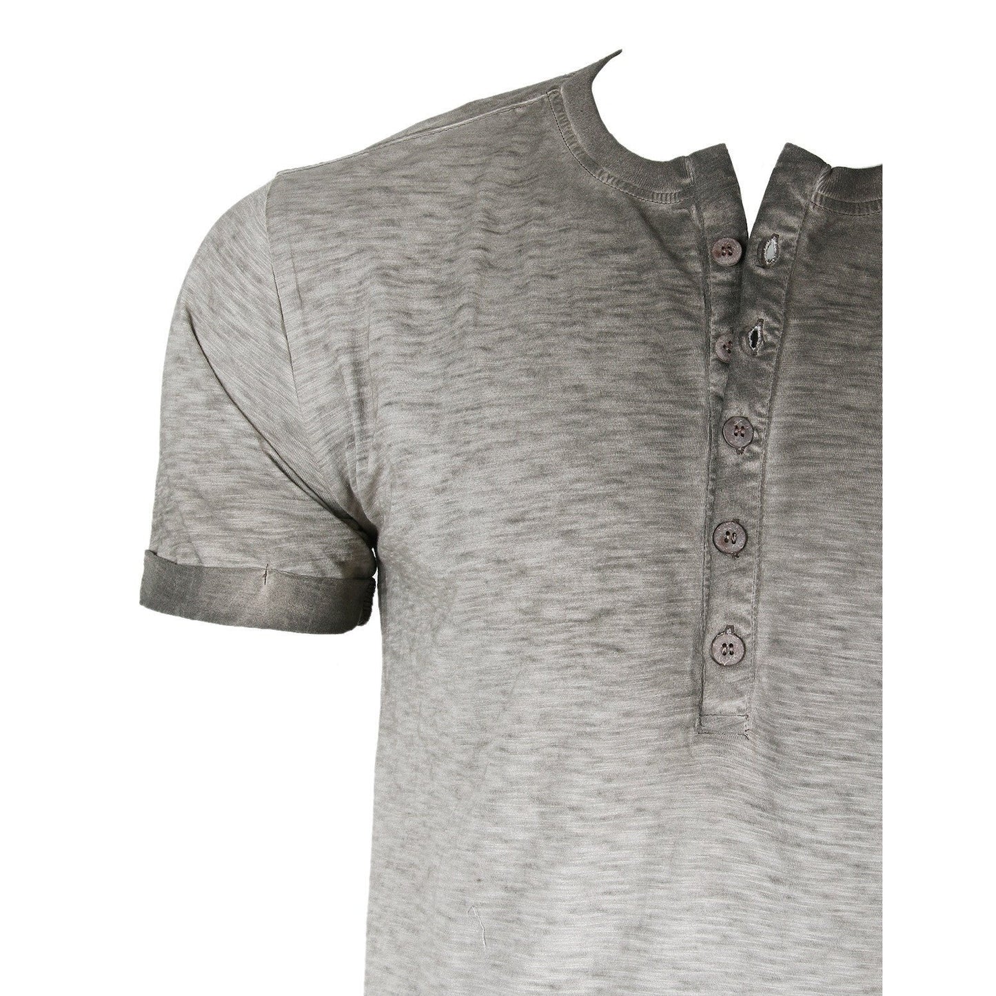 Men's Vintage Color Dyed Short Sleeve Crew Neck Chest Pocket Henley Shirt