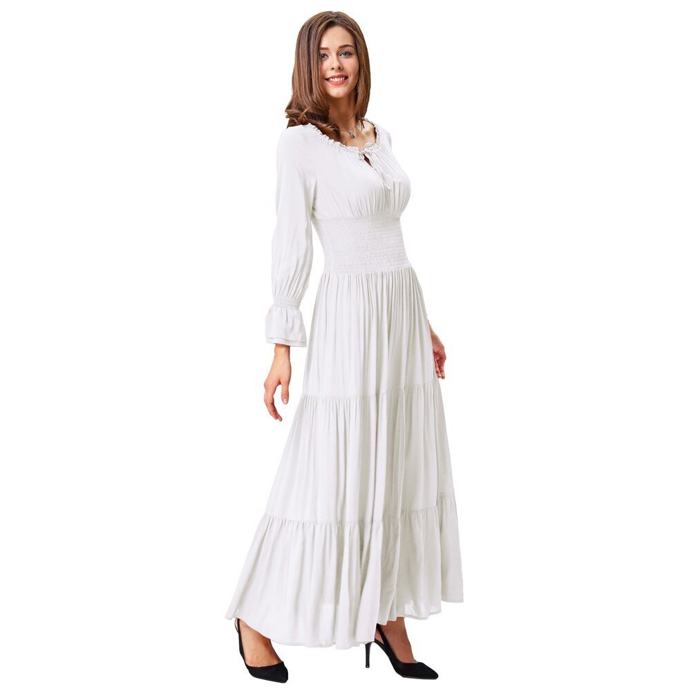 Long Sleeve Comfortable Rayon Renaissance Dress