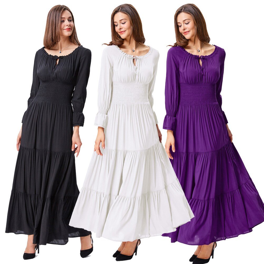Long Sleeve Comfortable Rayon Renaissance Dress
