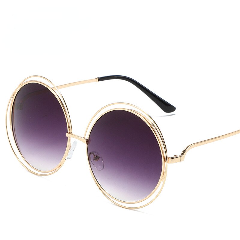 Round Oversized Circle Gradient Mirror Sunglasses