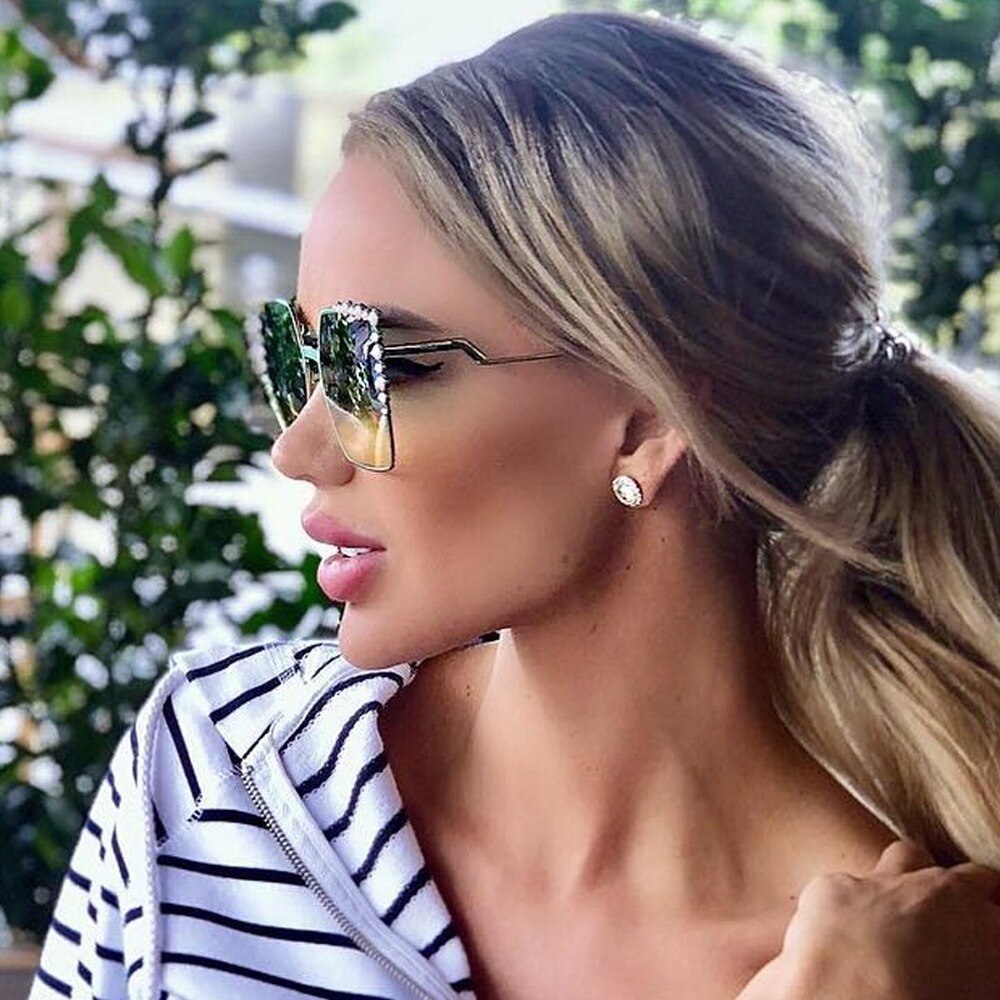 Oversized Square Luxury Pearl Sunglasses