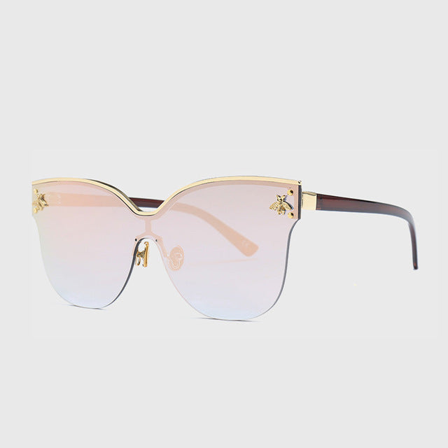 Cat Eye Oversize Rimless Sunglasses