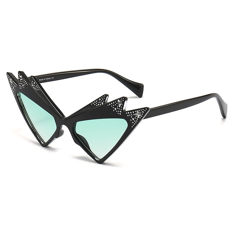 Irregular Butterfly Crystal Cat Eye Sunglasses