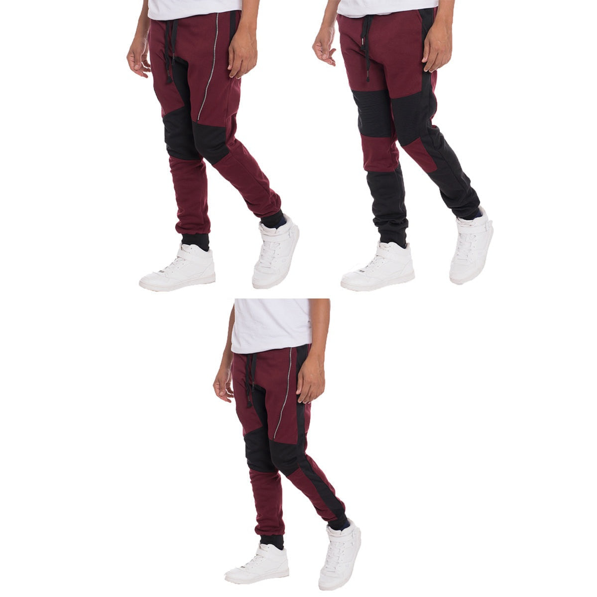 Faux Zip Moto Sweats-1
