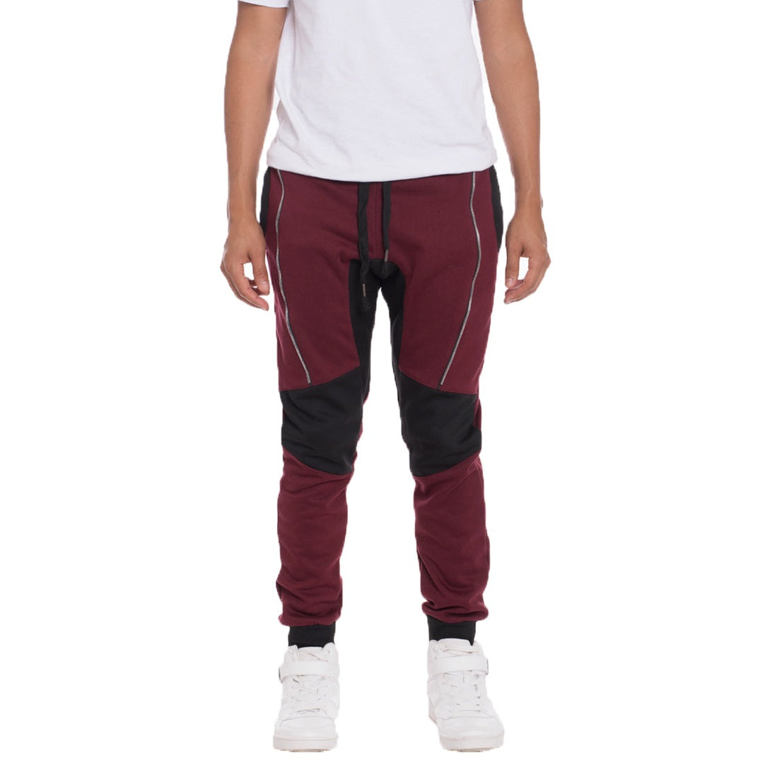 Faux Zip Moto Sweats-2