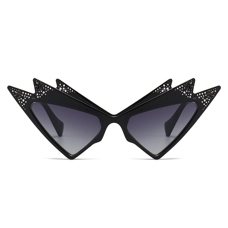 Irregular Butterfly Crystal Cat Eye Sunglasses