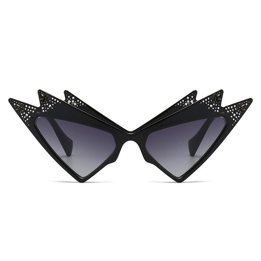 Irregular Butterfly Crystal Cat Eye Sunglasses