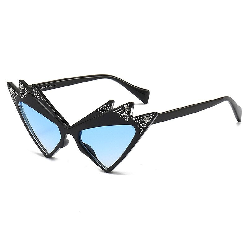 Irregular Butterfly Crystal Cat Eye Sunglasses