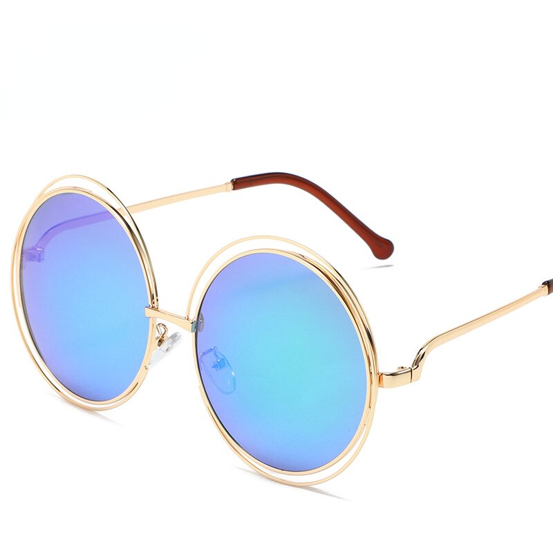 Round Oversized Circle Gradient Mirror Sunglasses
