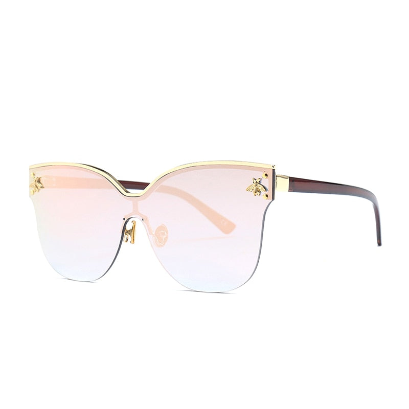 Cat Eye Oversize Rimless Sunglasses