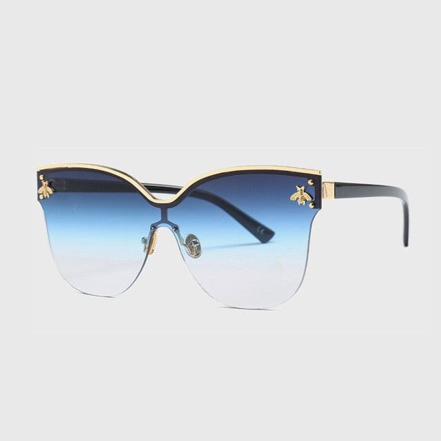 Cat Eye Oversize Rimless Sunglasses
