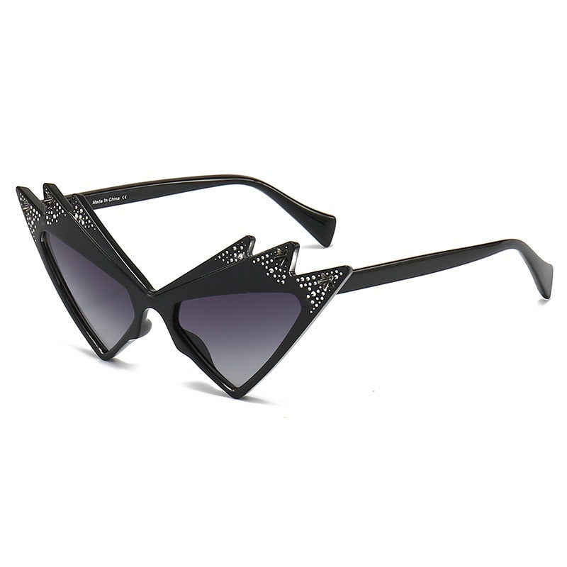 Irregular Butterfly Crystal Cat Eye Sunglasses