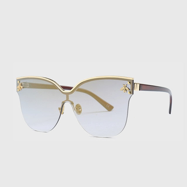 Cat Eye Oversize Rimless Sunglasses