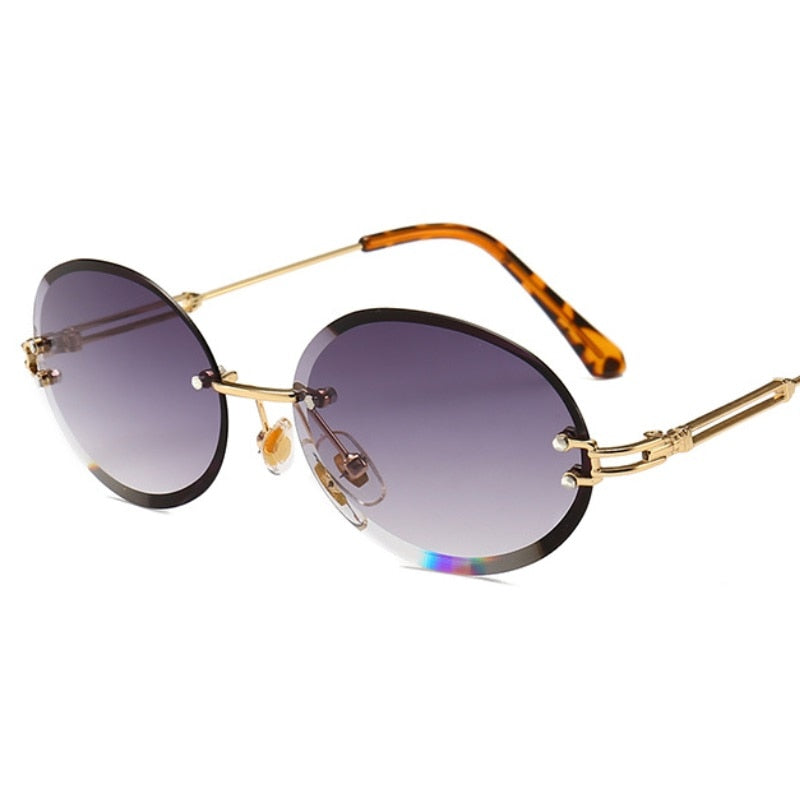Luxury Rimless Steampunk Men Sunglasses