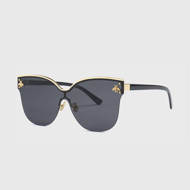 Cat Eye Oversize Rimless Sunglasses