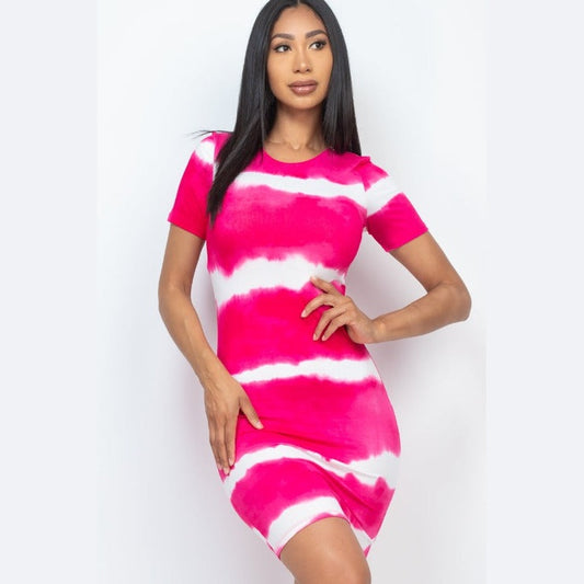 Tie-dye Print Bodycon Dress