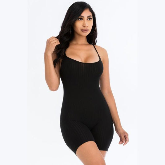 Ribbed Bodycon Romper