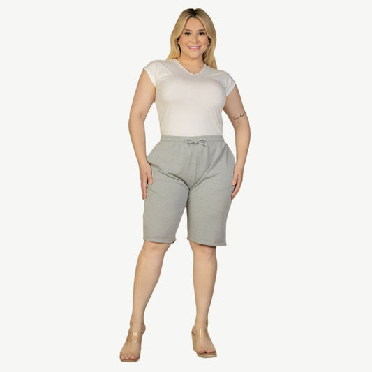 Plus Size French Terry Bermuda Shorts