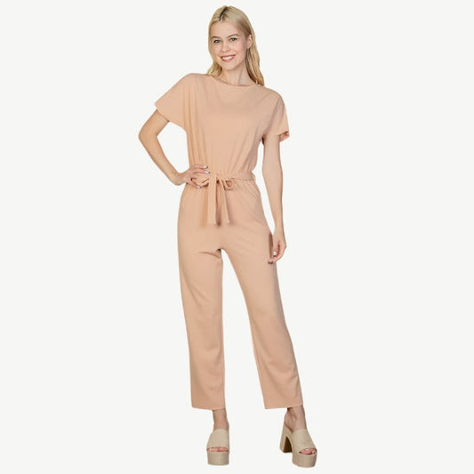 Tie Waist Relaxed Jumpsuit