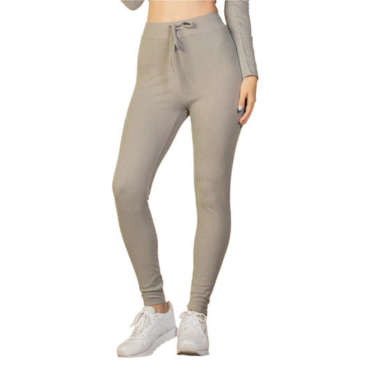 Ribbed Tie Front Leggings