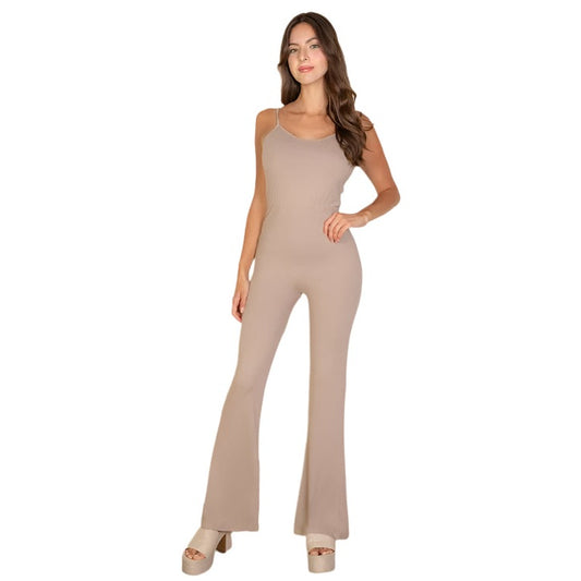 Solid Sleeveless Wide Leg Jumpsuit