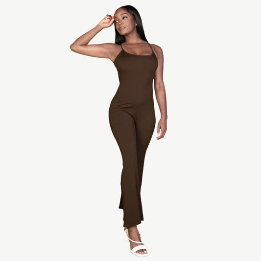 Ribbed Sleeveless Wide Leg Jumpsuit