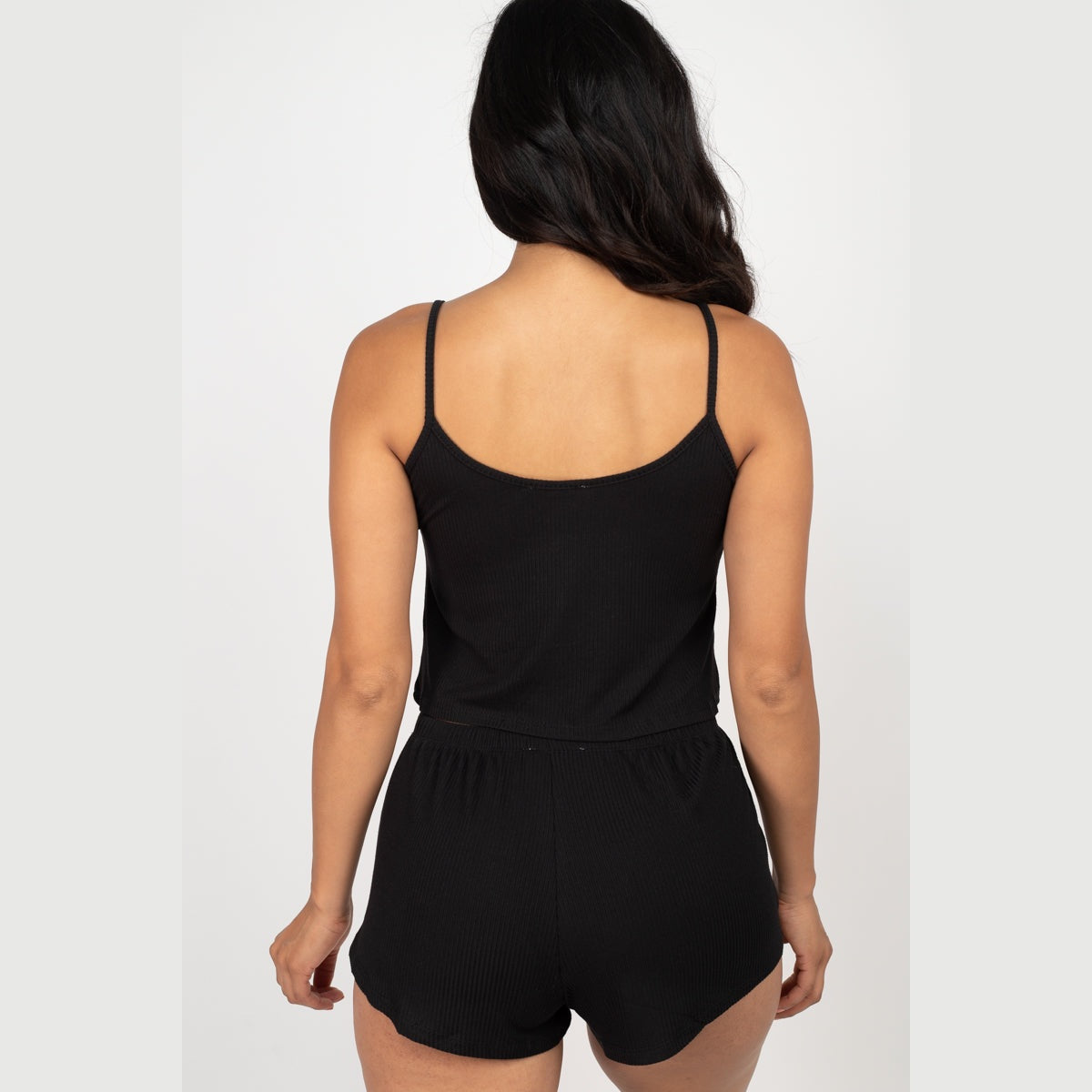 Ribbed Strappy Top & Shorts Set