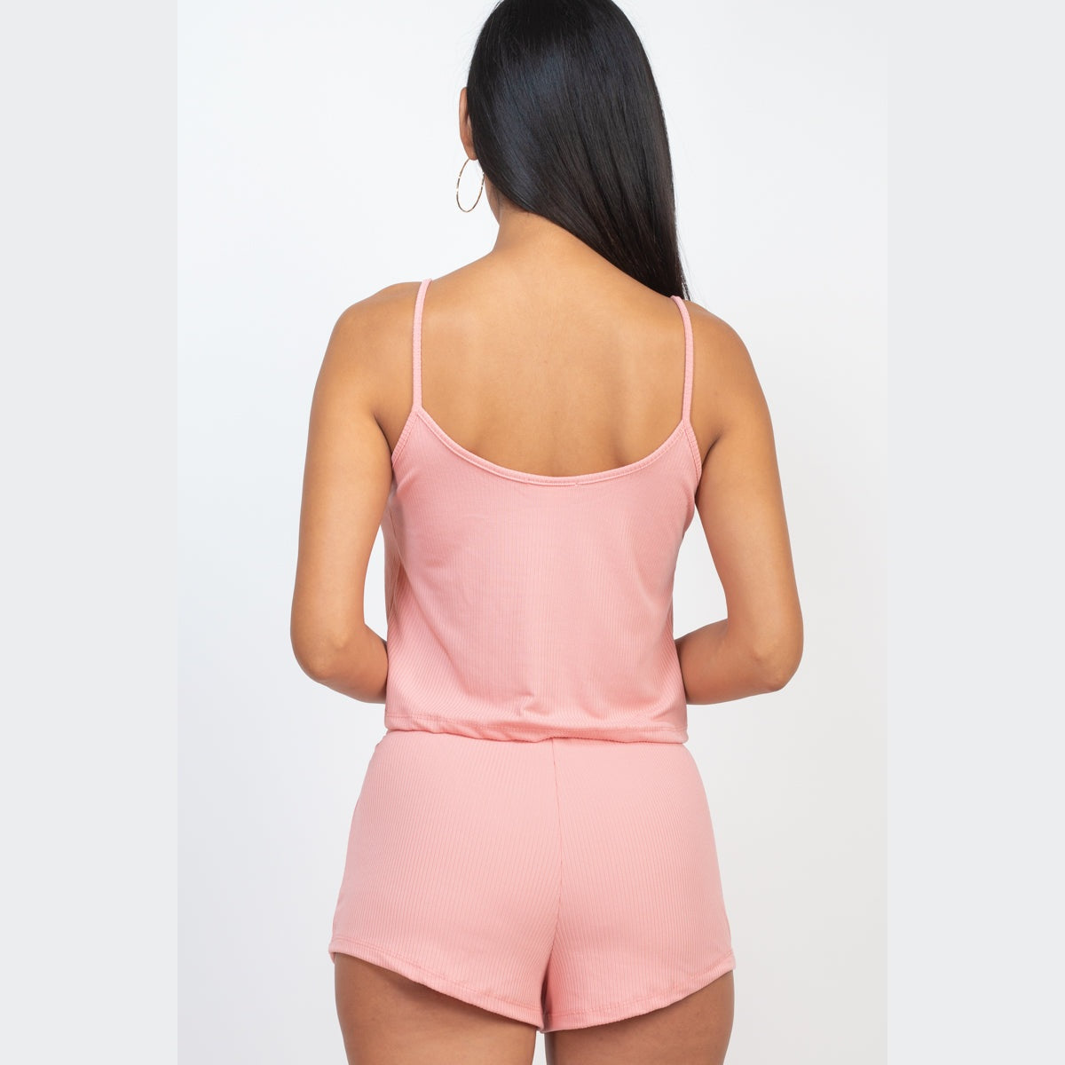 Ribbed Strappy Top & Shorts Set