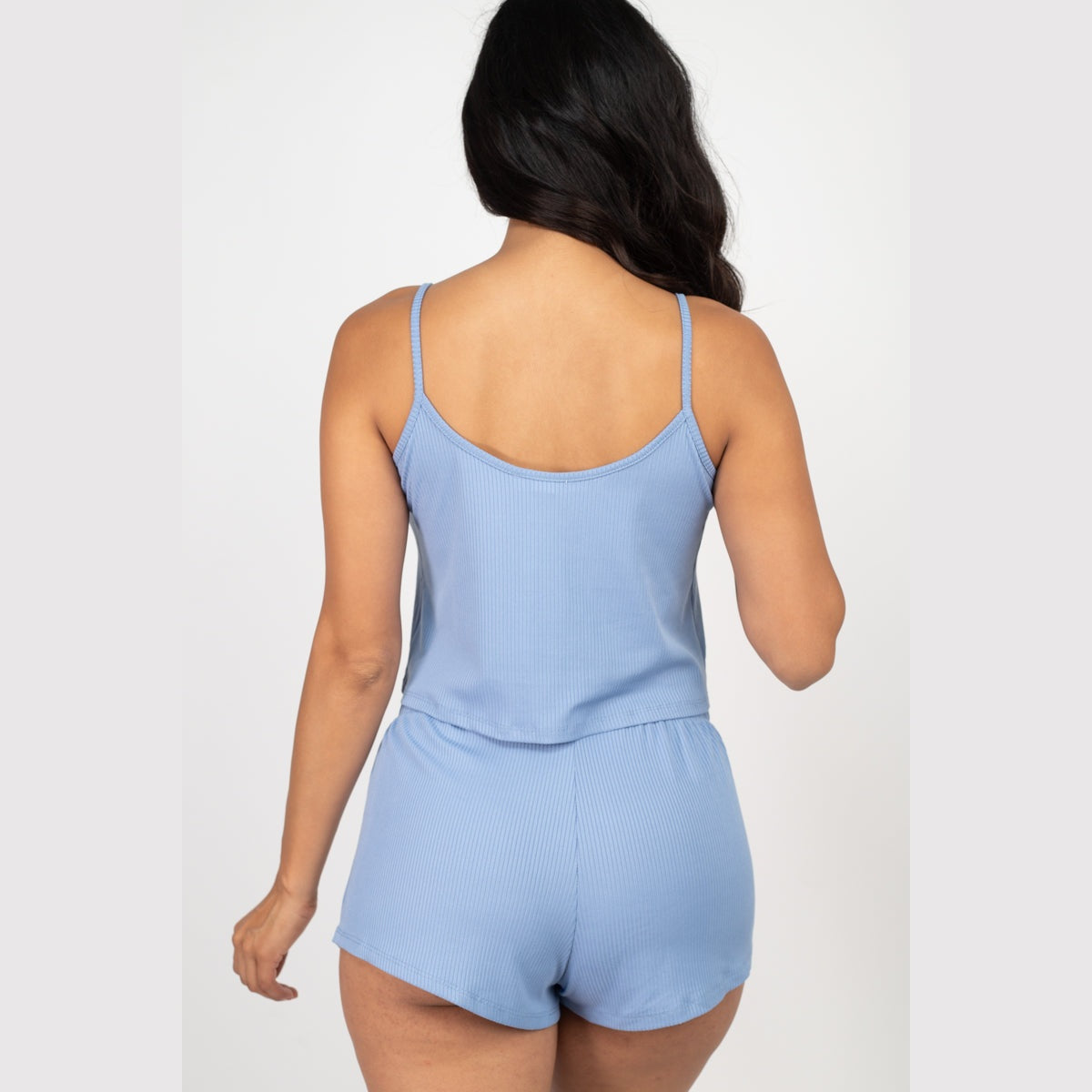 Ribbed Strappy Top & Shorts Set