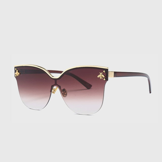 Cat Eye Oversize Rimless Sunglasses