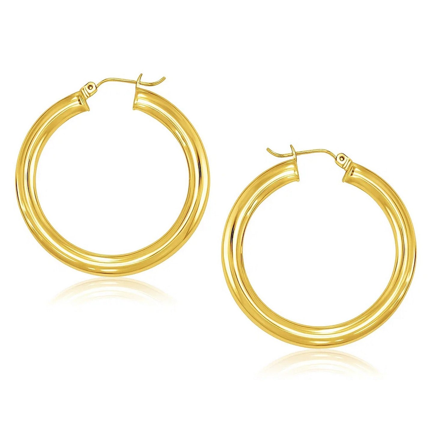 14k Yellow Gold Polished Hoop Earrings (5x40mm)