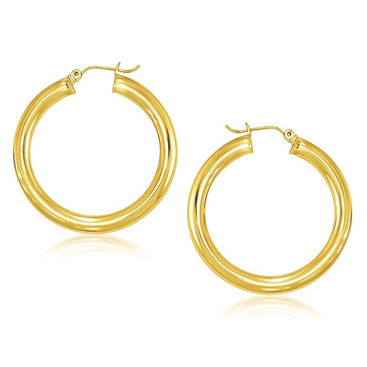 14k Yellow Gold Polished Hoop Earrings (5x40mm)