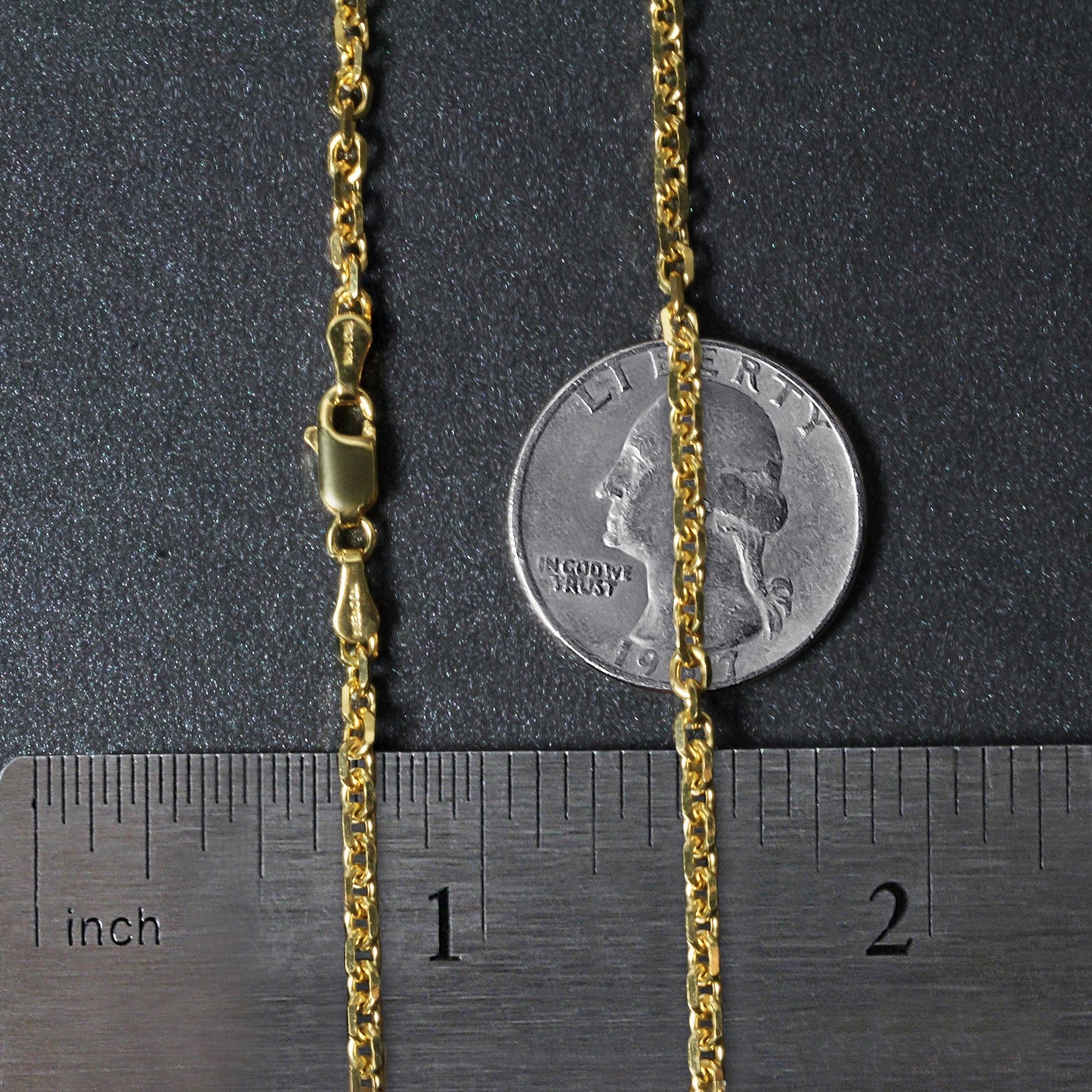 14k Yellow Gold Diamond Cut Cable Link Chain (3.0 mm)