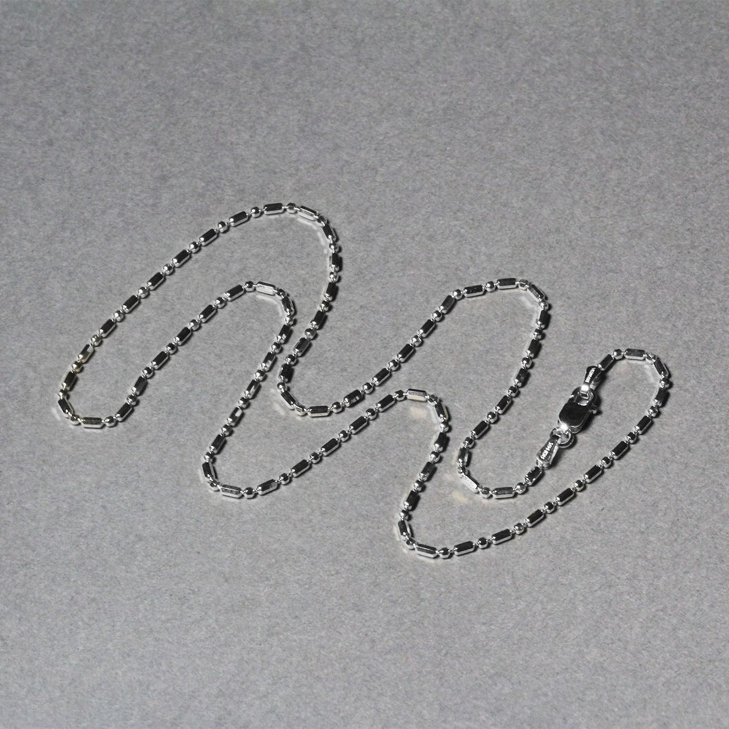 14k White Gold Diamond-Cut Alternating Bead Chain (1.30 mm)