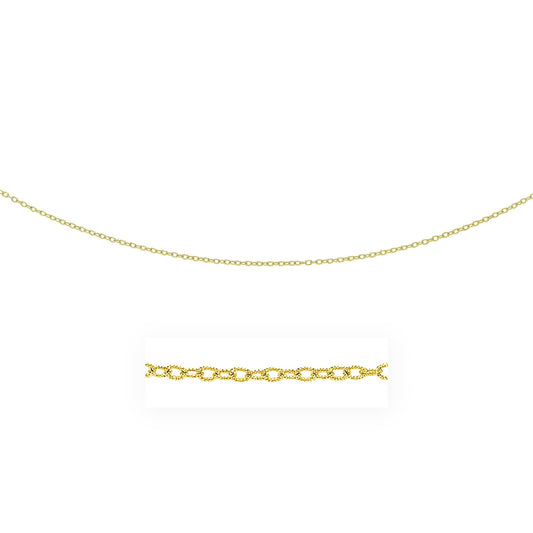14k Yellow Gold Pendant Chain with Textured Links (2.50 mm)