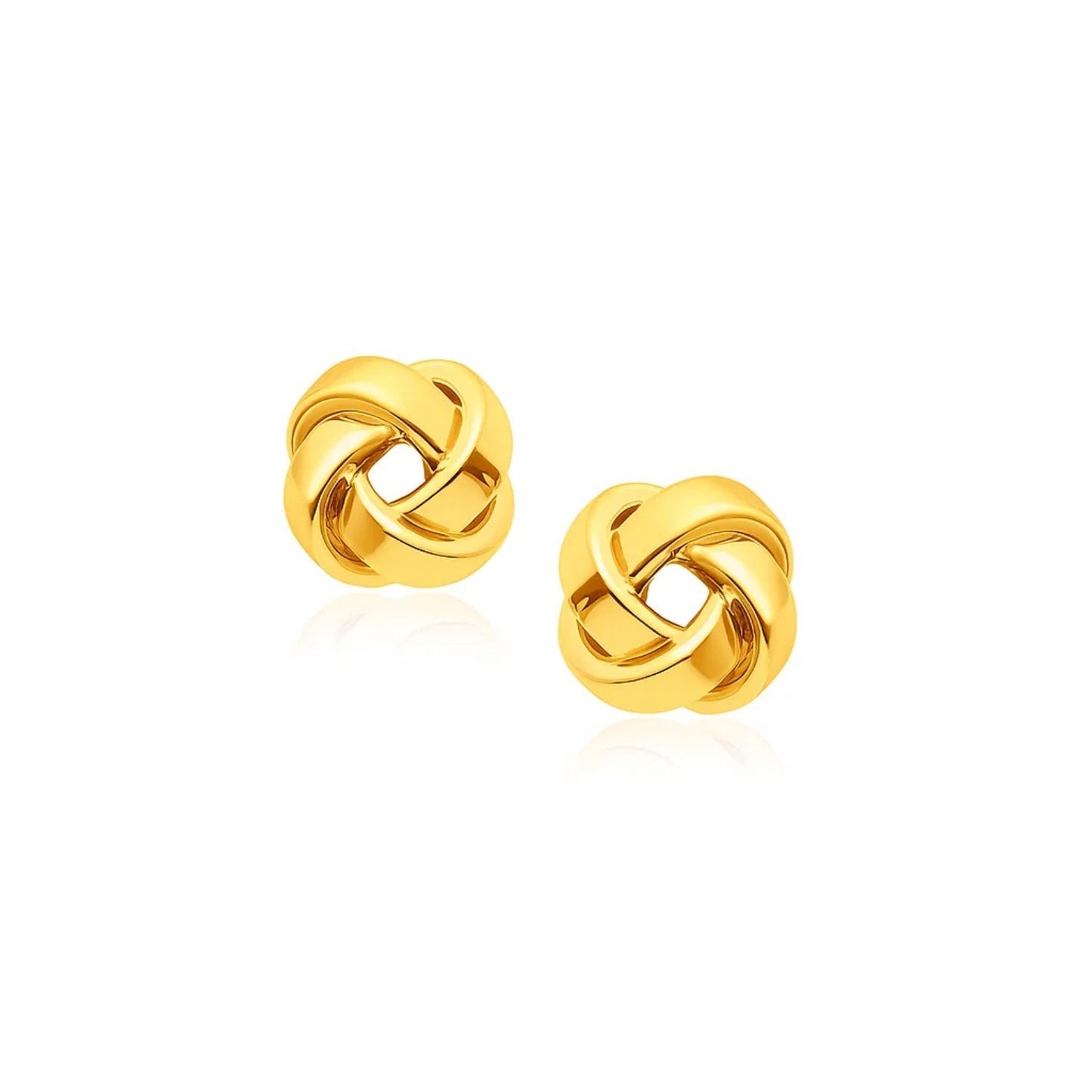 14k Yellow Gold Classic Love Knot Stud Earrings