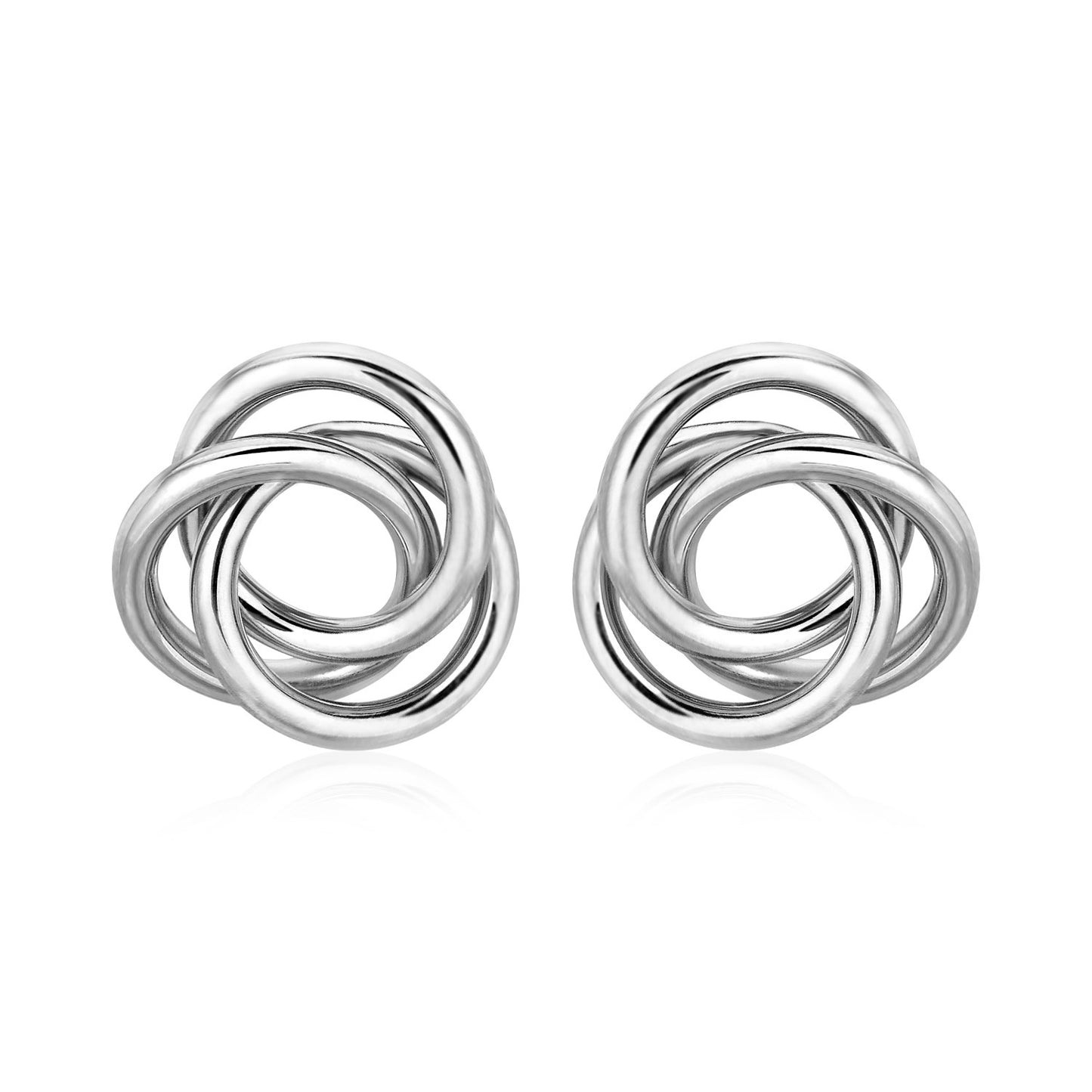 Polished Open Love Knot Earrings in Sterling Silver