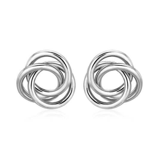Polished Open Love Knot Earrings in Sterling Silver