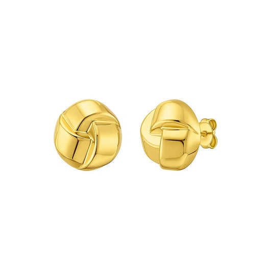 14k Yellow Gold Fancy Knot Stud Earrings