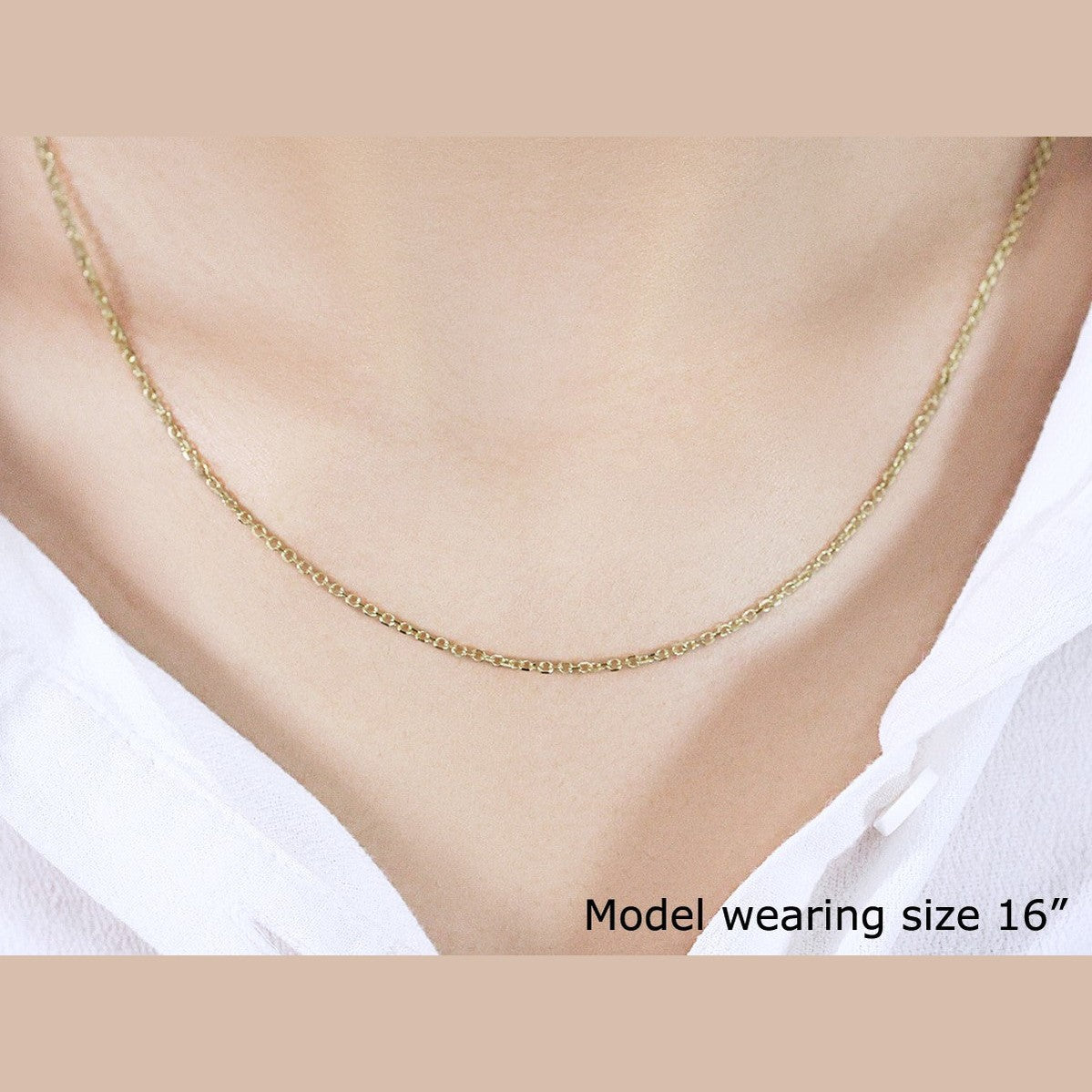 14k Yellow Gold Diamond Cut Cable Link Chain (1.50 mm)