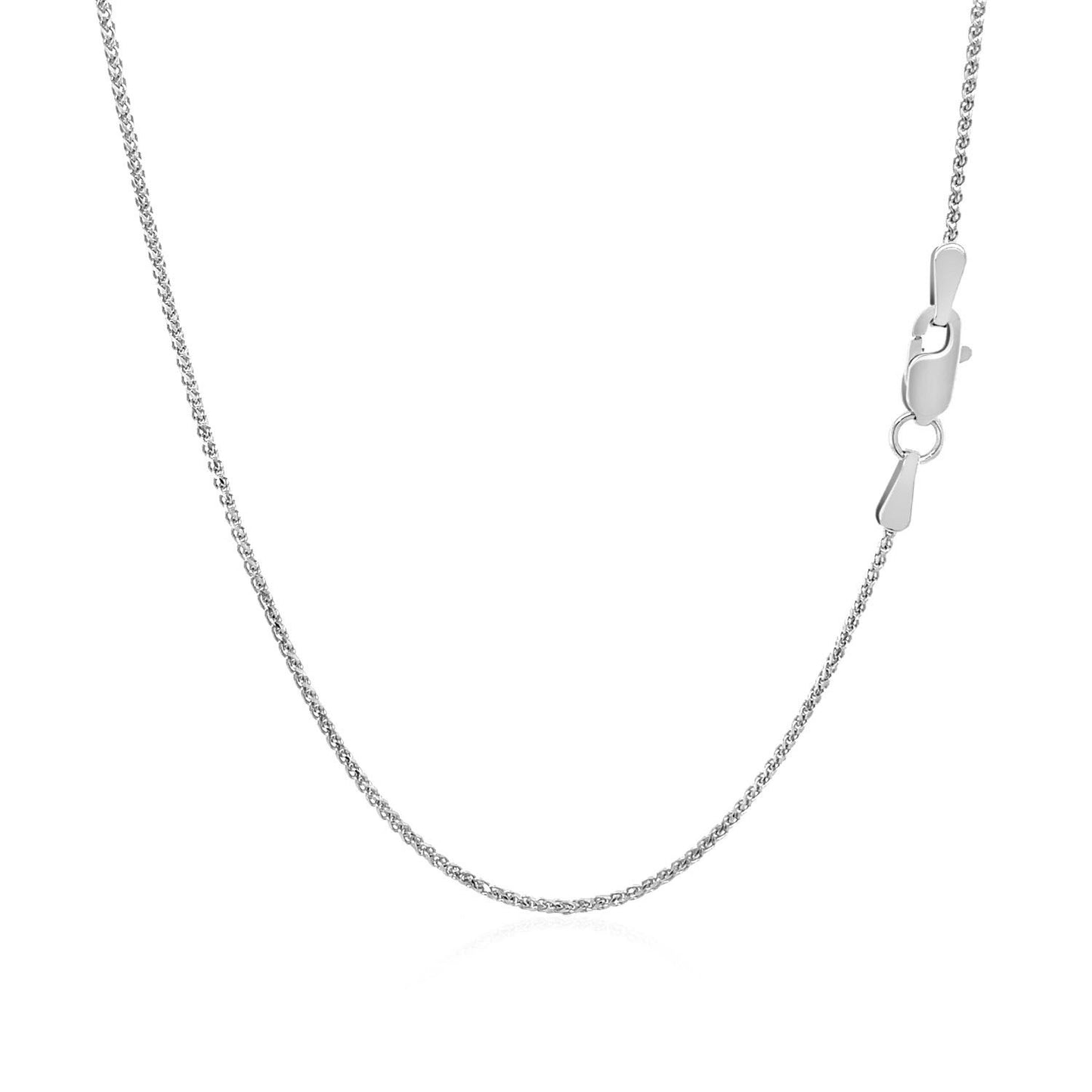 14k White Gold Diamond Cut Round Wheat Chain (1.00 mm)